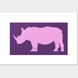 Rhino profile - pink Posters and Art